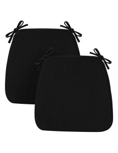 Cojines para Sillas Nobildonna 43x41 cm, Espuma con Gel, Negro, Juego de 2