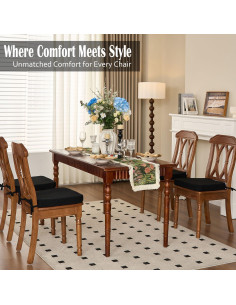 Cojines para Sillas Nobildonna 43x41 cm, Espuma con Gel, Negro, Juego de 2 2