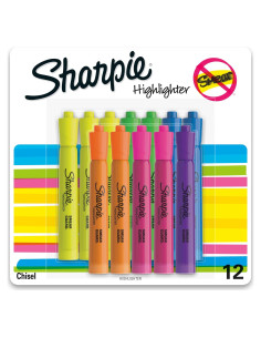Marcadores Fluorescentes Sharpie Punta Cincel Set 12 Colores