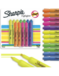 Marcadores Fluorescentes Sharpie Punta Cincel Set 12 Colores 2