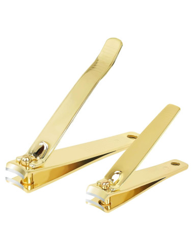 Set de Tijeras de Uñas Rocutus 2 Piezas Dorado - Cortauñas Ergonómicos