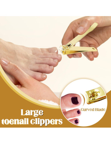 Set de Tijeras de Uñas Rocutus 2 Piezas Dorado - Cortauñas Ergonómicos