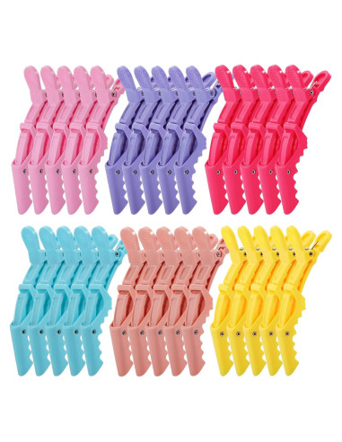 30 Clips de Pelo Cocodrilo Kipeber Antideslizantes Coloridos