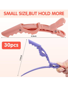 30 Clips de Pelo Cocodrilo Kipeber Antideslizantes Coloridos 2