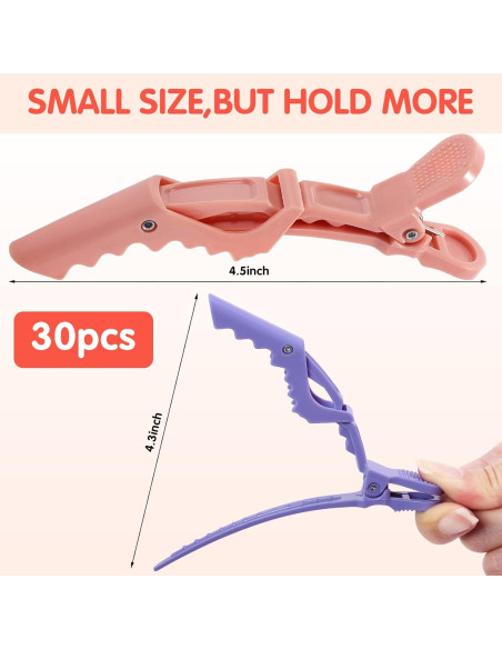 30 Clips de Pelo Cocodrilo Kipeber Antideslizantes Coloridos