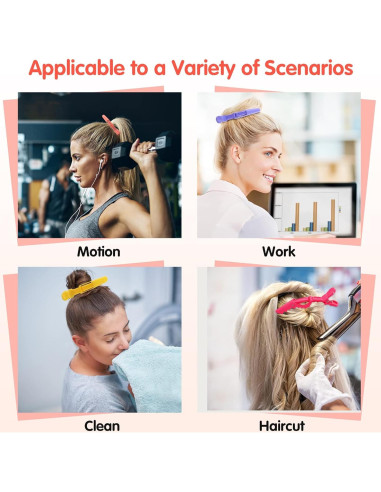 30 Clips de Pelo Cocodrilo Kipeber Antideslizantes Coloridos