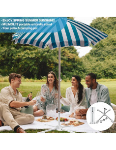 Soporte de Paraguas Plegable MILIMOLI - Base de Hierro a Prueba de Óxido 2