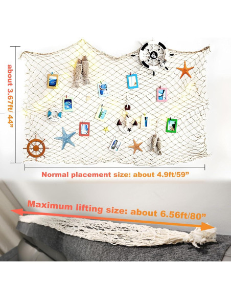 Paquete de 2 Redes de Pescado Decorativas BWEALT 200x100cm