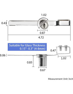Cerradura de Exhibición Sissinda para Puerta de Vidrio 2 PC 2