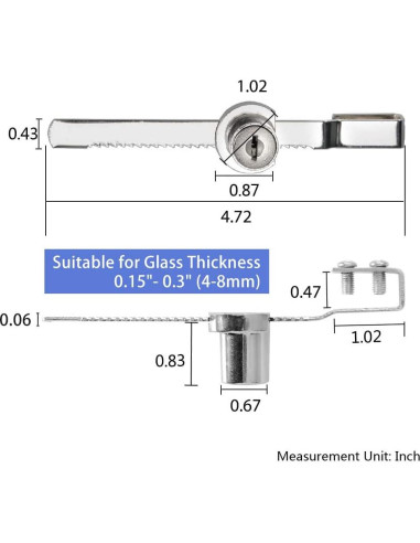 Cerradura de Exhibición Sissinda para Puerta de Vidrio 2 PC