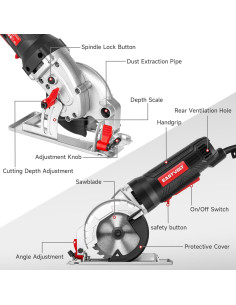 Sierra Circular Eléctrica Eastvolt 4.5A 5000RPM 40.64cm 2