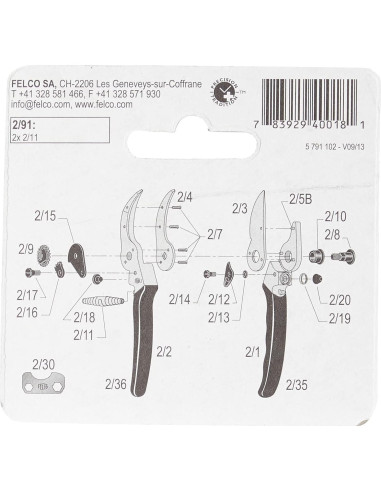 Resortes de Reemplazo Felco 291 para Podadoras - Paquete de 2