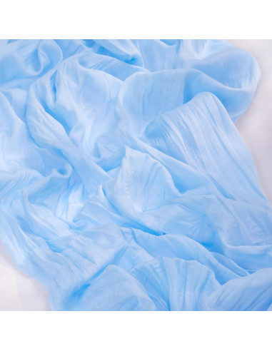 Camino de Mesa Rústico Boho MLMC 35x120 cm Azul Claro