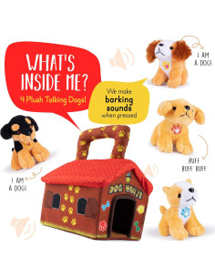 Casa de Perro de Peluche Plush Creations con 4 Cachorros Hablantes 2