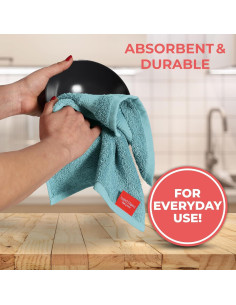 Set de Toallas de Lavado TEXTILOM 100% Algodón Aqua 4 Piezas 2