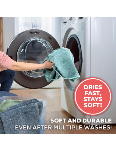 Set de Toallas de Lavado TEXTILOM 100% Algodón Aqua 4 Piezas