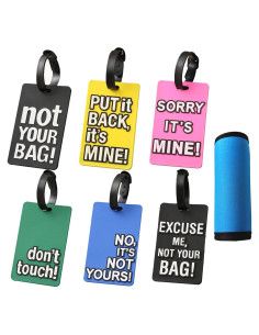 6 Etiquetas de Equipaje Brillantes OVOV - Silicona Duradera