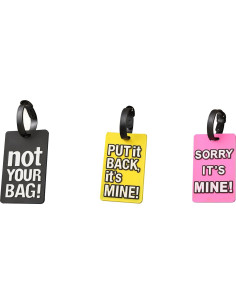 6 Etiquetas de Equipaje Brillantes OVOV - Silicona Duradera 2