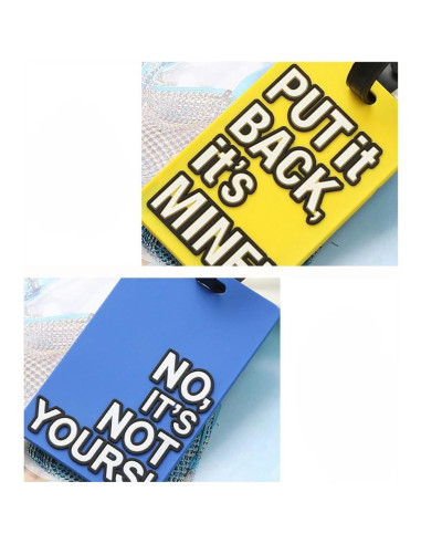 6 Etiquetas de Equipaje Brillantes OVOV - Silicona Duradera