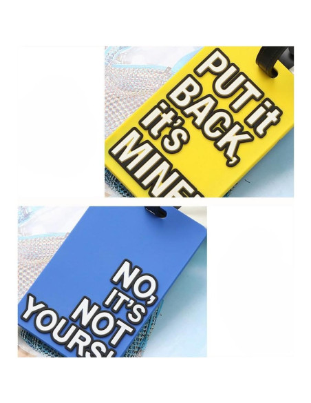 6 Etiquetas de Equipaje Brillantes OVOV - Silicona Duradera