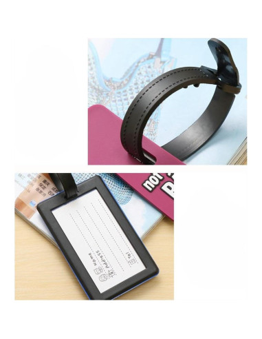 6 Etiquetas de Equipaje Brillantes OVOV - Silicona Duradera