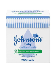 Bastones de Algodón Johnson's Baby 100% Puro - 200 Unidades