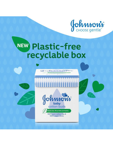 Bastones de Algodón Johnson's Baby 100% Puro - 200 Unidades