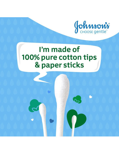 Bastones de Algodón Johnson's Baby 100% Puro - 200 Unidades