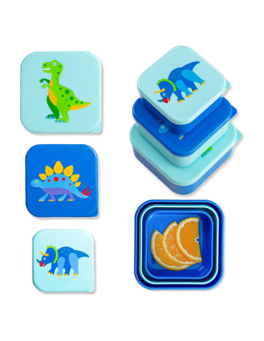 Set de 3 Contenedores de Comida Anidados Wildkin - Dinosaurios