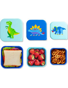 Set de 3 Contenedores de Comida Anidados Wildkin - Dinosaurios 2