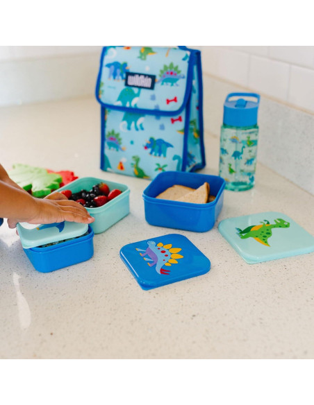 Set de 3 Contenedores de Comida Anidados Wildkin - Dinosaurios