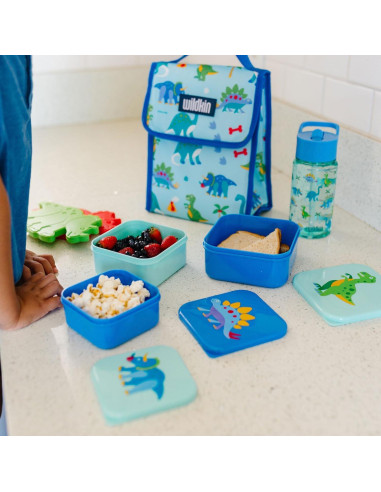 Set de 3 Contenedores de Comida Anidados Wildkin - Dinosaurios
