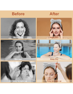 CAVETEE Set de 3 Bandas de Cabeza y 6 Muñequera Absorbente 2