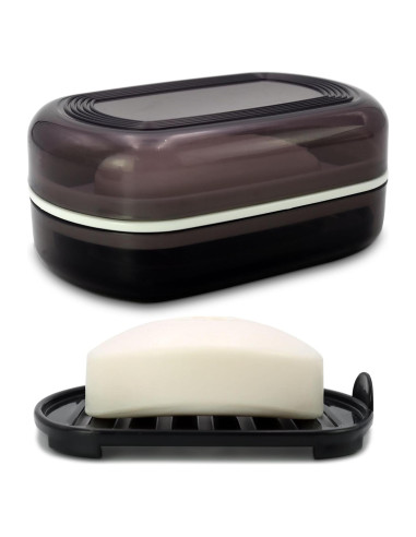 Contenedor de Jabón de Viaje HAYSNA Estilo Negro-1 11.9x7.9cm