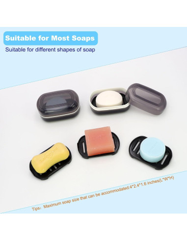 Contenedor de Jabón de Viaje HAYSNA Estilo Negro-1 11.9x7.9cm