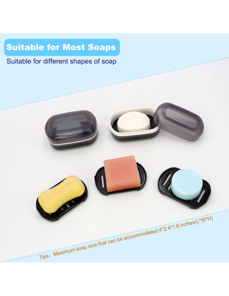 Contenedor de Jabón de Viaje HAYSNA Estilo Negro-1 11.9x7.9cm