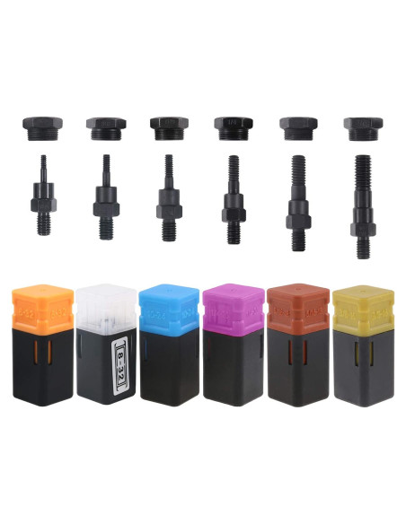 Hilitchi 6PCS Mandril de Tuerca Remachadora SAE y Métrico