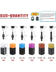 Hilitchi 6PCS Mandril de Tuerca Remachadora SAE y Métrico 2