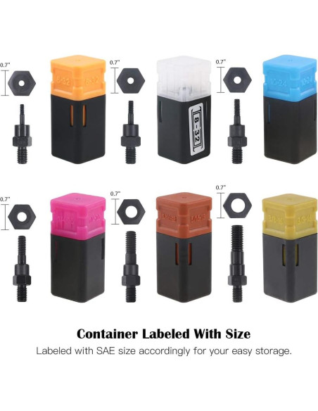 Hilitchi 6PCS Mandril de Tuerca Remachadora SAE y Métrico