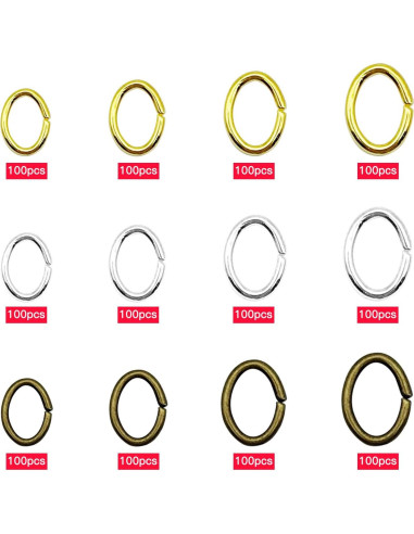 1200 Anillas de Salto Abiertas YaeYur Acero Inoxidable DIY