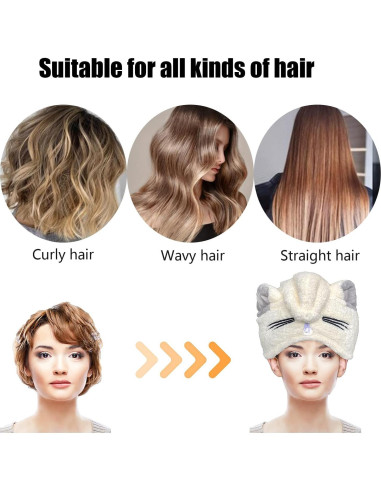 Toalla para el Cabello Microfibra SISITEN Azul y Rosa 65x25cm