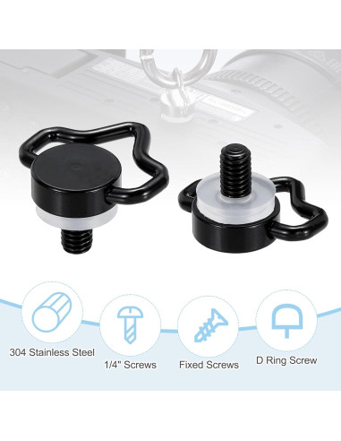 Tornillo en D Acero Inoxidable PATIKIL 4 Pcs 23 mm Negro