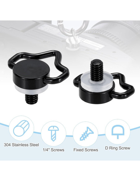 Tornillo en D Acero Inoxidable PATIKIL 4 Pcs 23 mm Negro