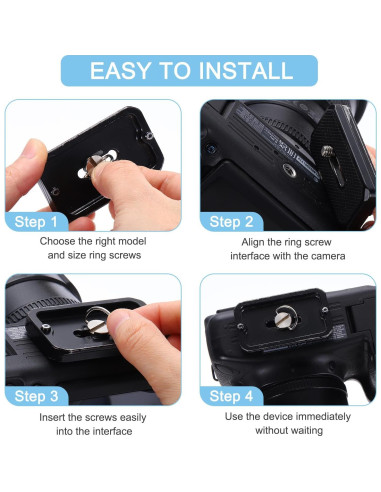 Tornillo en D Acero Inoxidable PATIKIL 4 Pcs 23 mm Negro