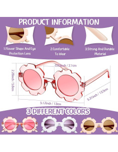 Zhengmy 9 Pares Gafas de Sol para Niños Estilo Flor y Corazón 2