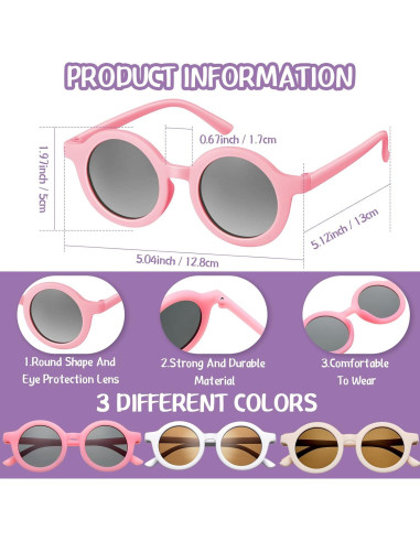 Zhengmy 9 Pares Gafas de Sol para Niños Estilo Flor y Corazón