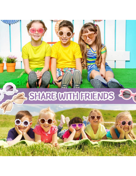 Zhengmy 9 Pares Gafas de Sol para Niños Estilo Flor y Corazón