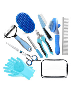 Kit de Aseo para Mascotas 10 Piezas 2TRUL - Cepillo, Tijeras y Cortador