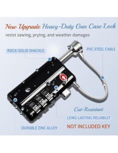 Cerradura de Caja de Armas Zyauine Aprobada por TSA - Resistente al Corte 2