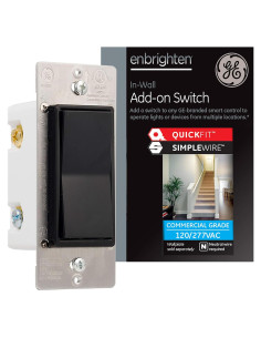 Interruptor Adicional GE Enbrighten 47186 Negro Z-Wave Zigbee